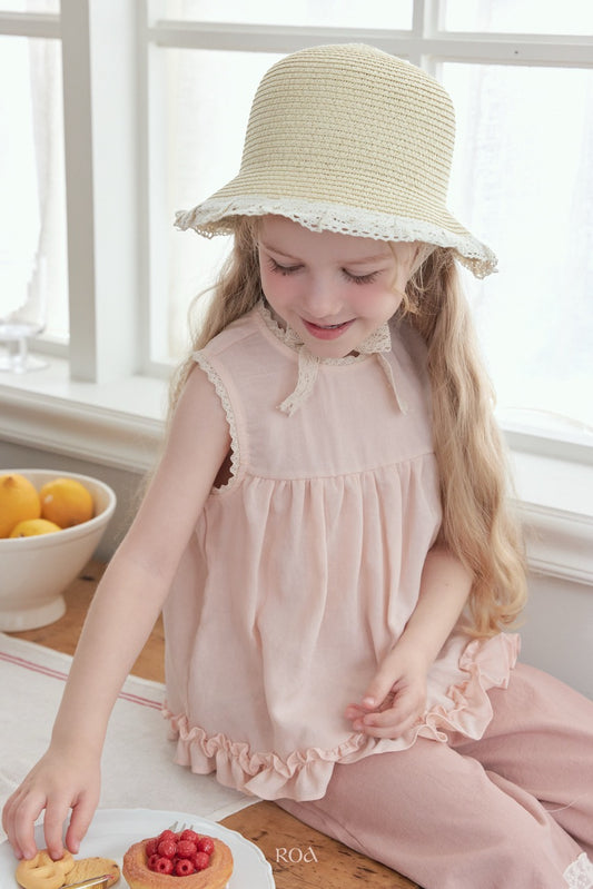 韓國童裝 26夏| RO17 Sleeveless Yoke Frill Blouse (90-120cm)
