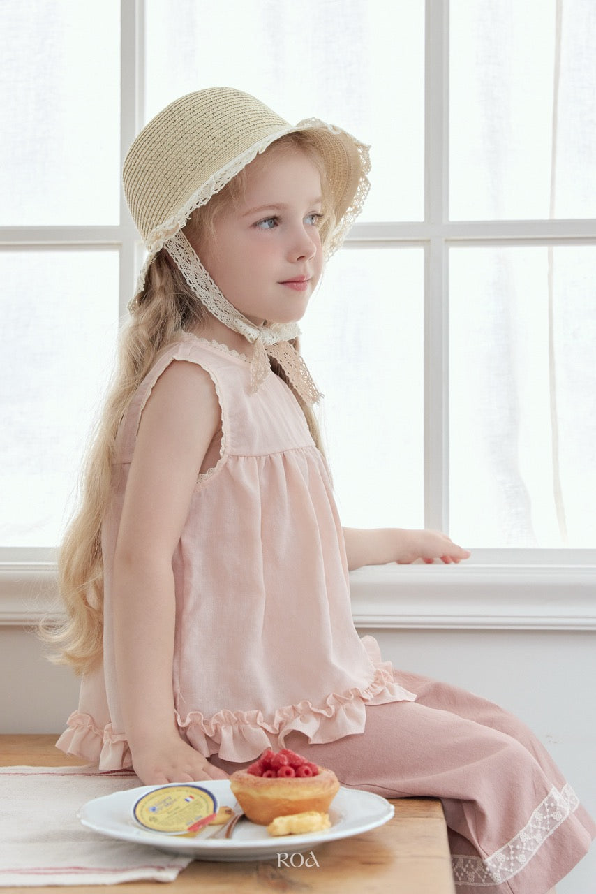 韓國童裝 26夏| RO17 Sleeveless Yoke Frill Blouse (90-120cm)