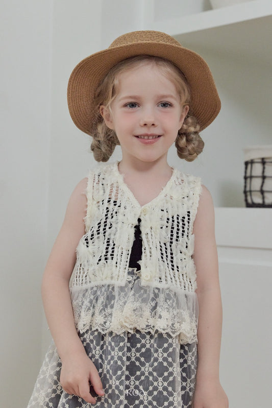韓國童裝 26夏| RO21 Pure Lace Vest (90-120cm)