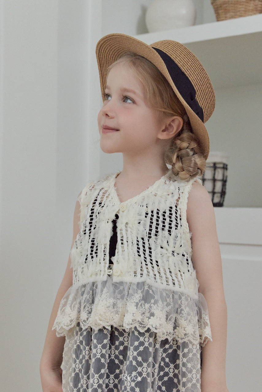 韓國童裝 26夏| RO21 Pure Lace Vest (90-120cm)
