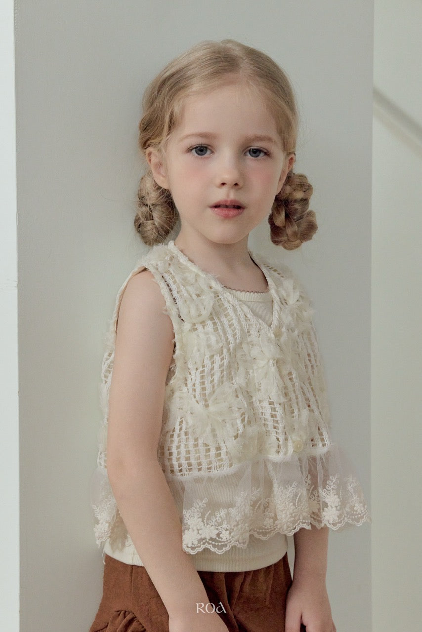 韓國童裝 26夏| RO21 Pure Lace Vest (90-120cm)