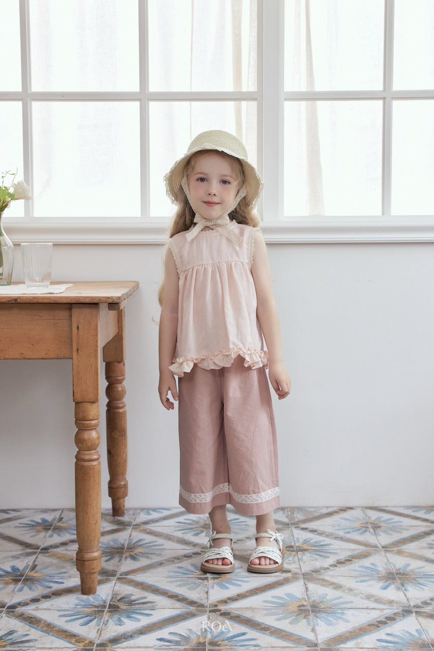 韓國童裝 26夏| RO17 Sleeveless Yoke Frill Blouse (90-120cm)