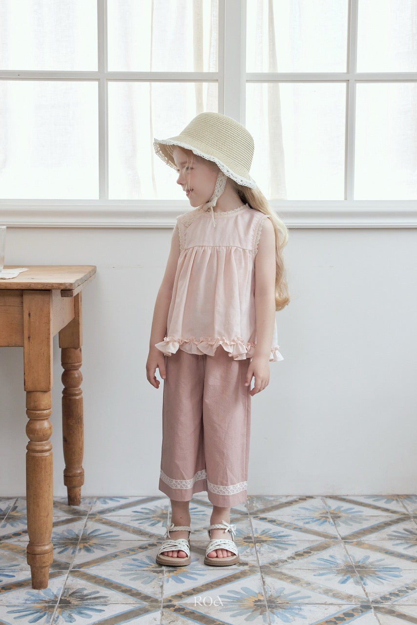 韓國童裝 26夏| RO17 Sleeveless Yoke Frill Blouse (90-120cm)