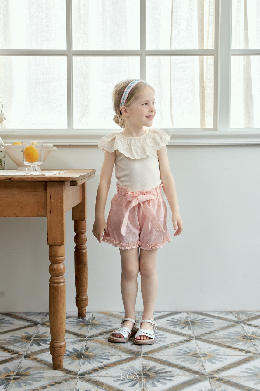 韓國童裝 26夏| RO29 Rosy Ribbon Pants (90-120cm)