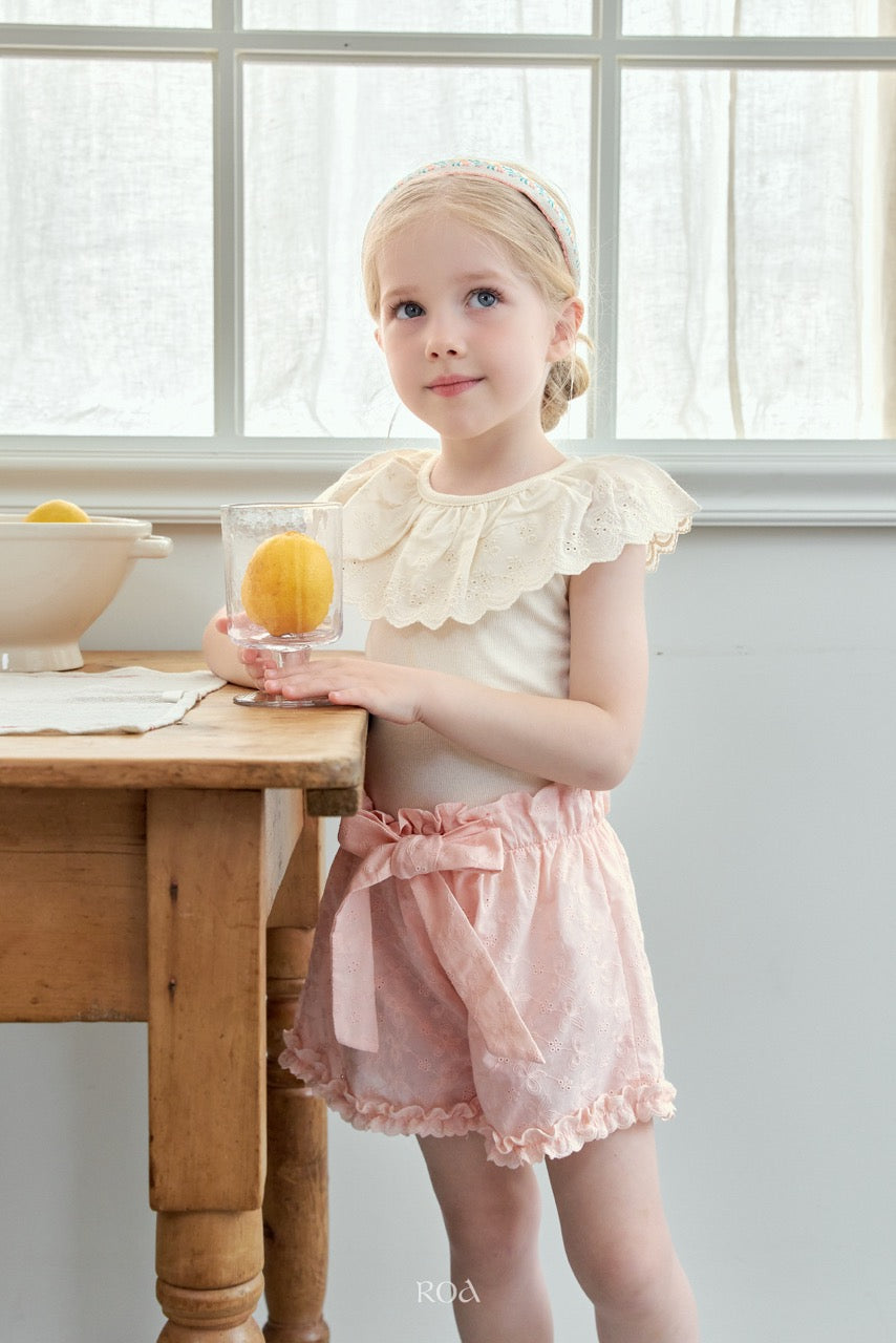 韓國童裝 26夏| RO25 Vanilla Lace Sleeveless T-shirt (90-120cm)