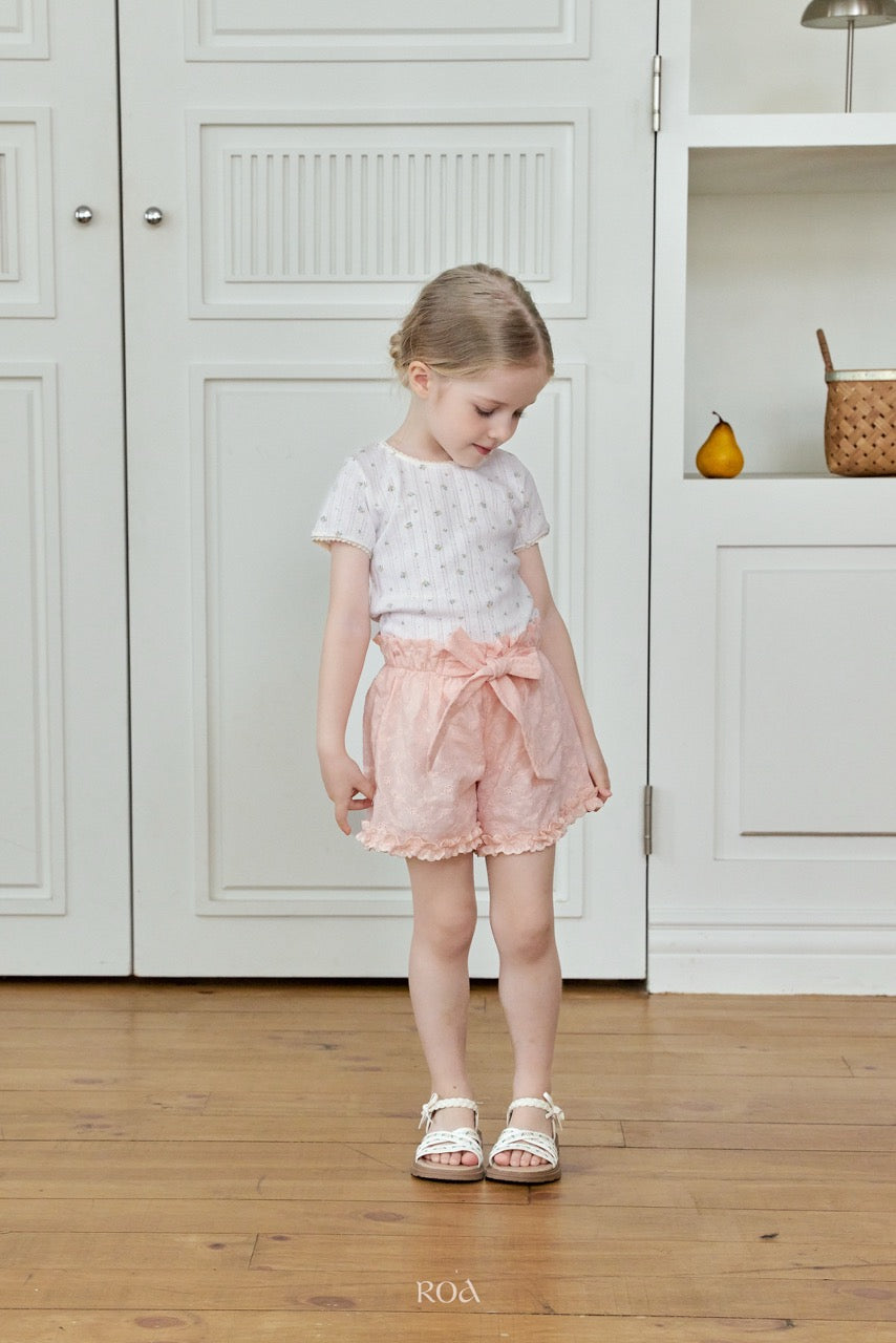 韓國童裝 26夏| RO29 Rosy Ribbon Pants (90-120cm)