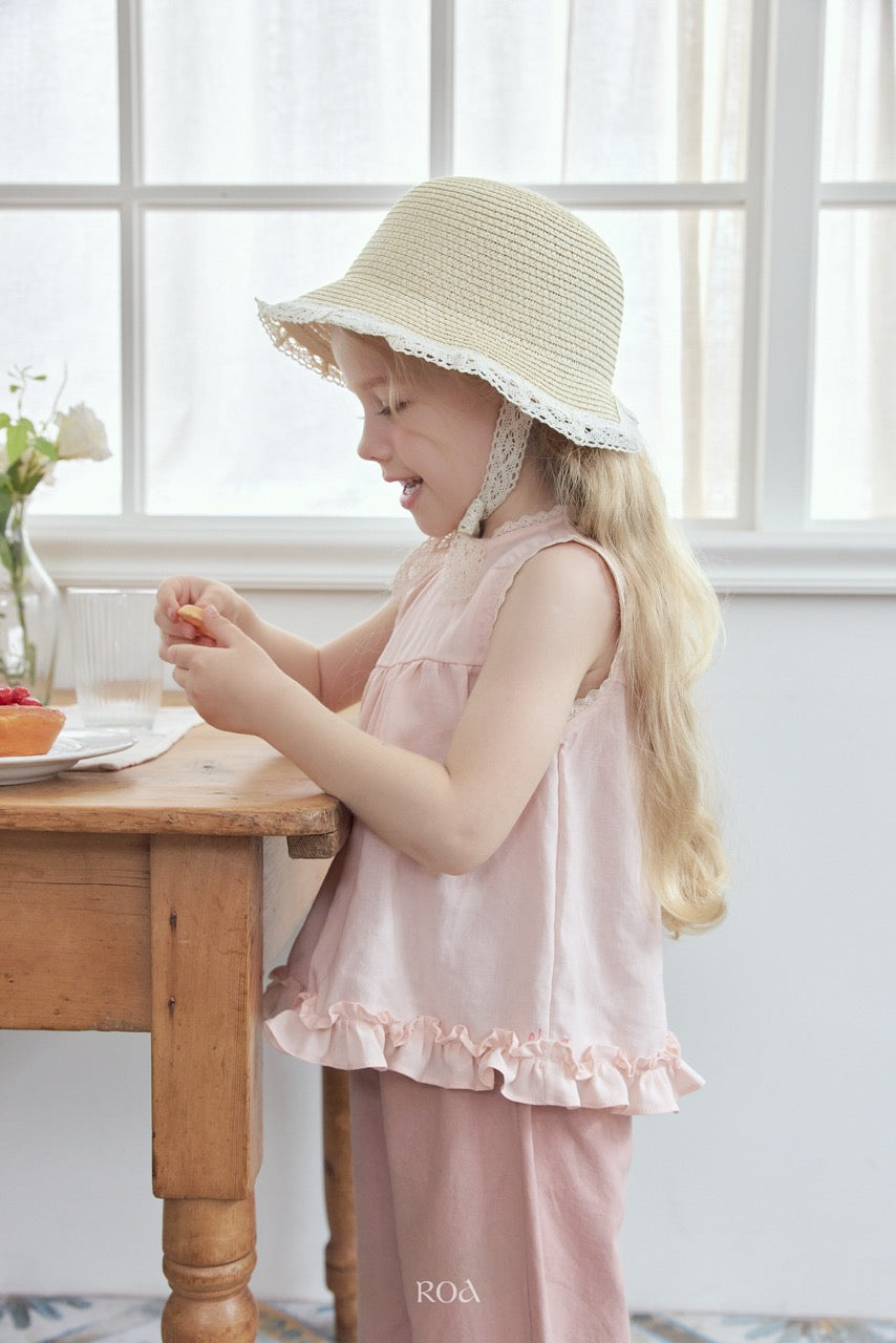 韓國童裝 26夏| RO17 Sleeveless Yoke Frill Blouse (90-120cm)