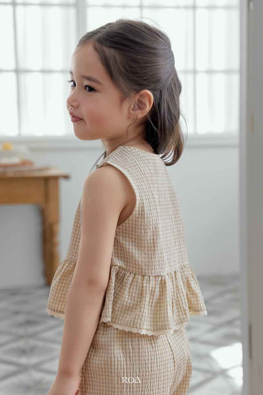 韓國童裝 26夏| RO03 Oat Check Set (90-120cm)