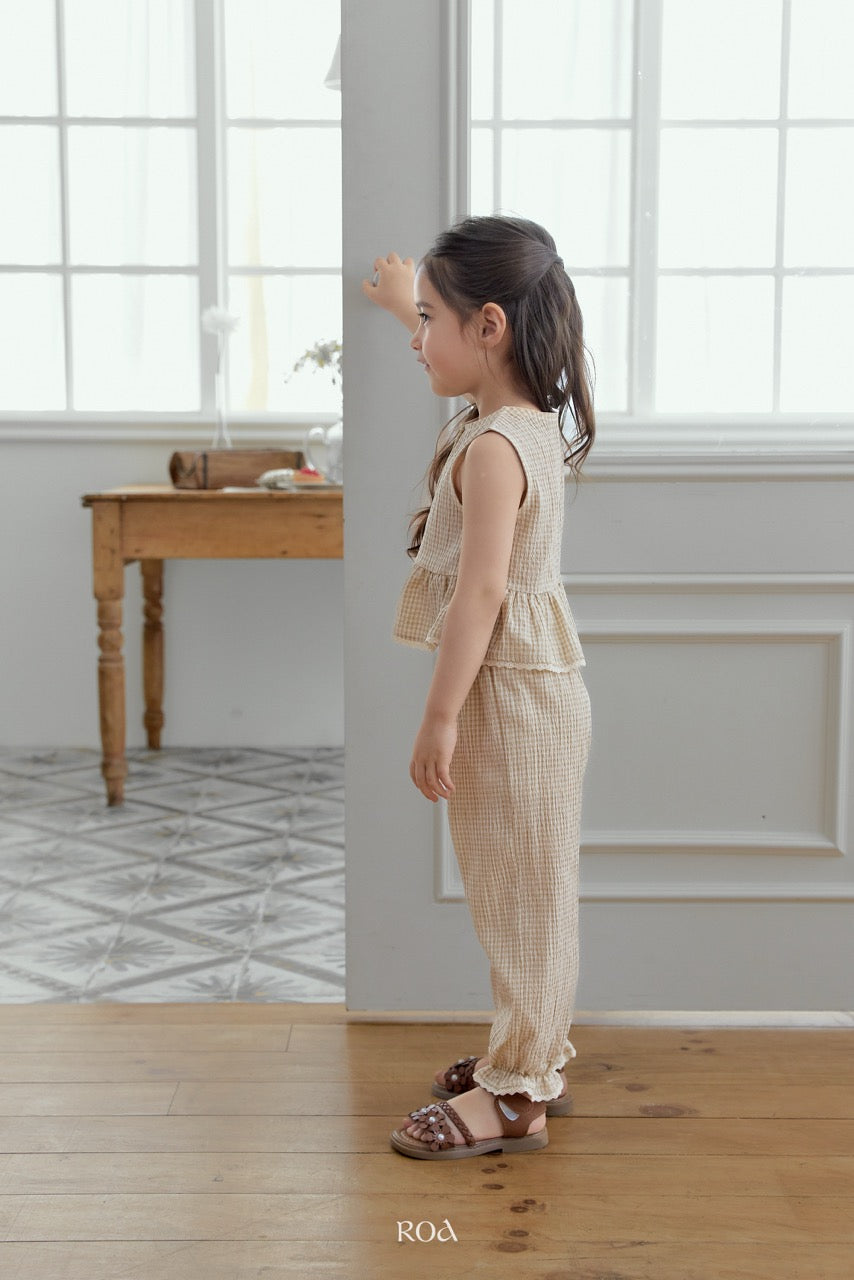 韓國童裝 26夏| RO03 Oat Check Set (90-120cm)