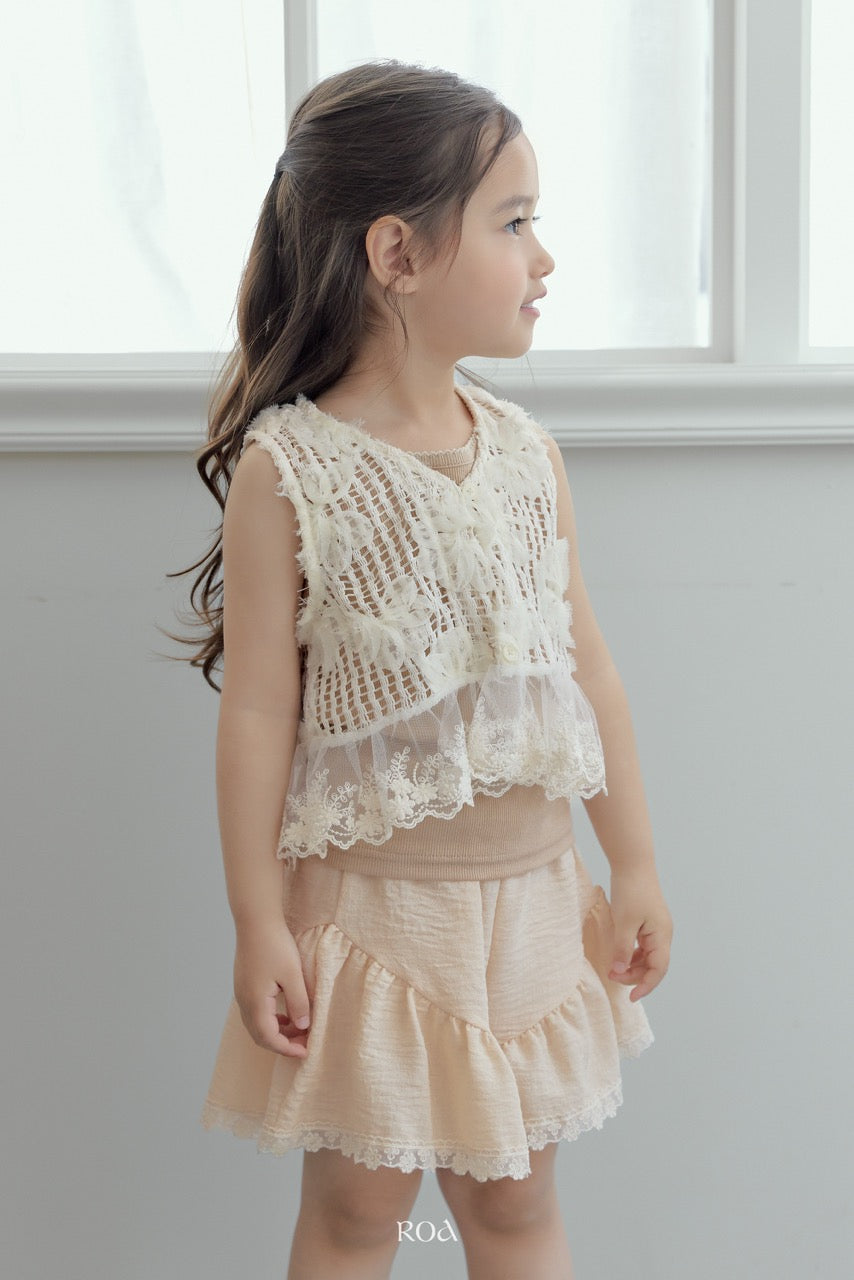 韓國童裝 26夏| RO21 Pure Lace Vest (90-120cm)