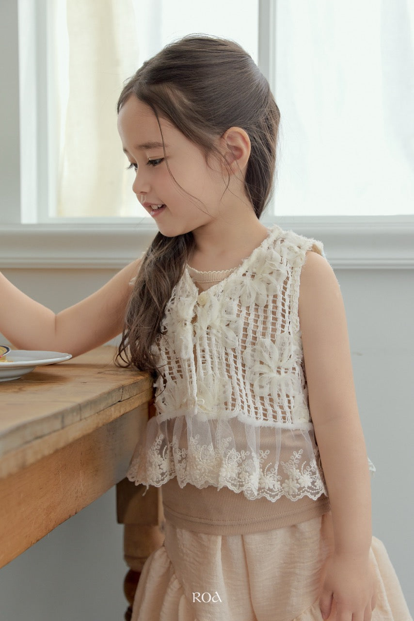 韓國童裝 26夏| RO21 Pure Lace Vest (90-120cm)