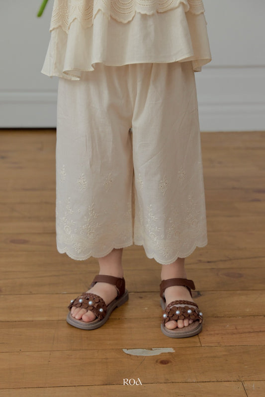 韓國童裝 26夏| RO08 Blanc Embroidery Pants (90-120cm)