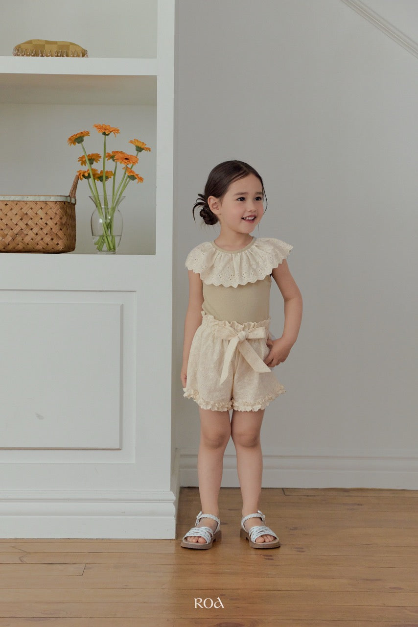 韓國童裝 26夏| RO25 Vanilla Lace Sleeveless T-shirt (90-120cm)