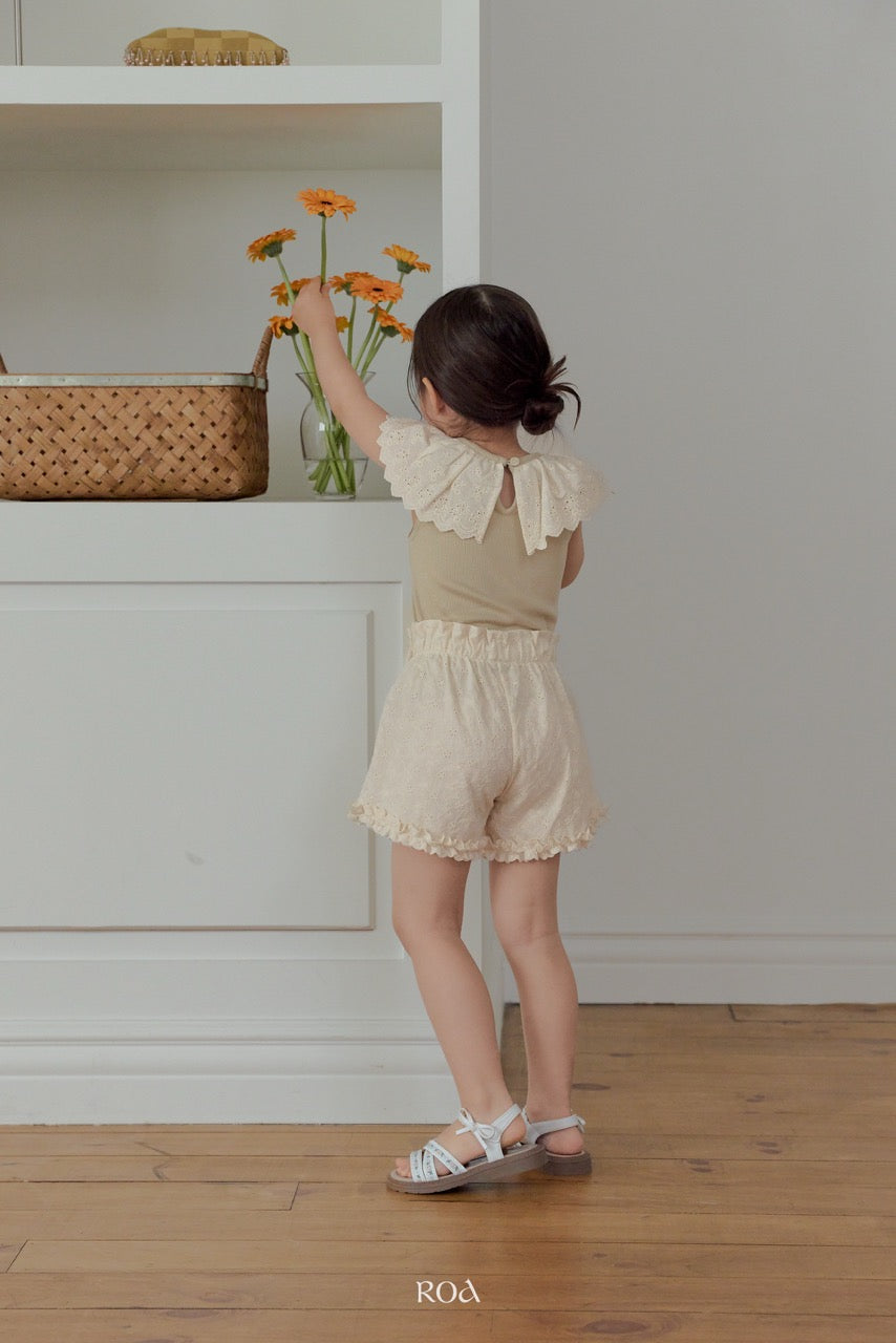 韓國童裝 26夏| RO25 Vanilla Lace Sleeveless T-shirt (90-120cm)
