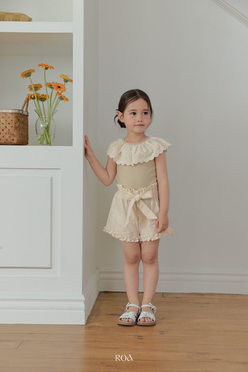 韓國童裝 26夏| RO25 Vanilla Lace Sleeveless T-shirt (90-120cm)