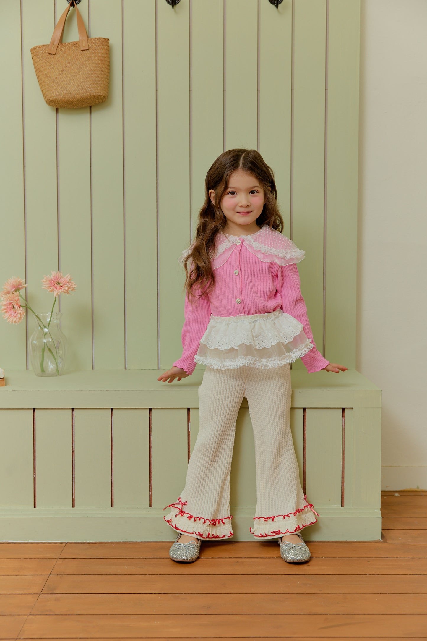 韓國童裝 26春 | SE17 蕾絲領開襟外套 (90~130cm)