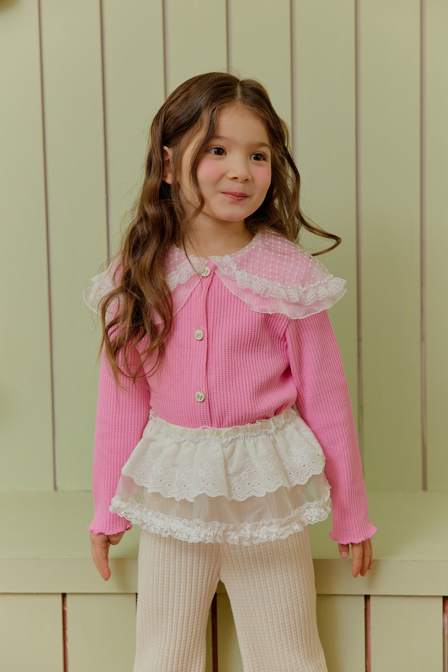 韓國童裝 26春 | SE17 蕾絲領開襟外套 (90~130cm)