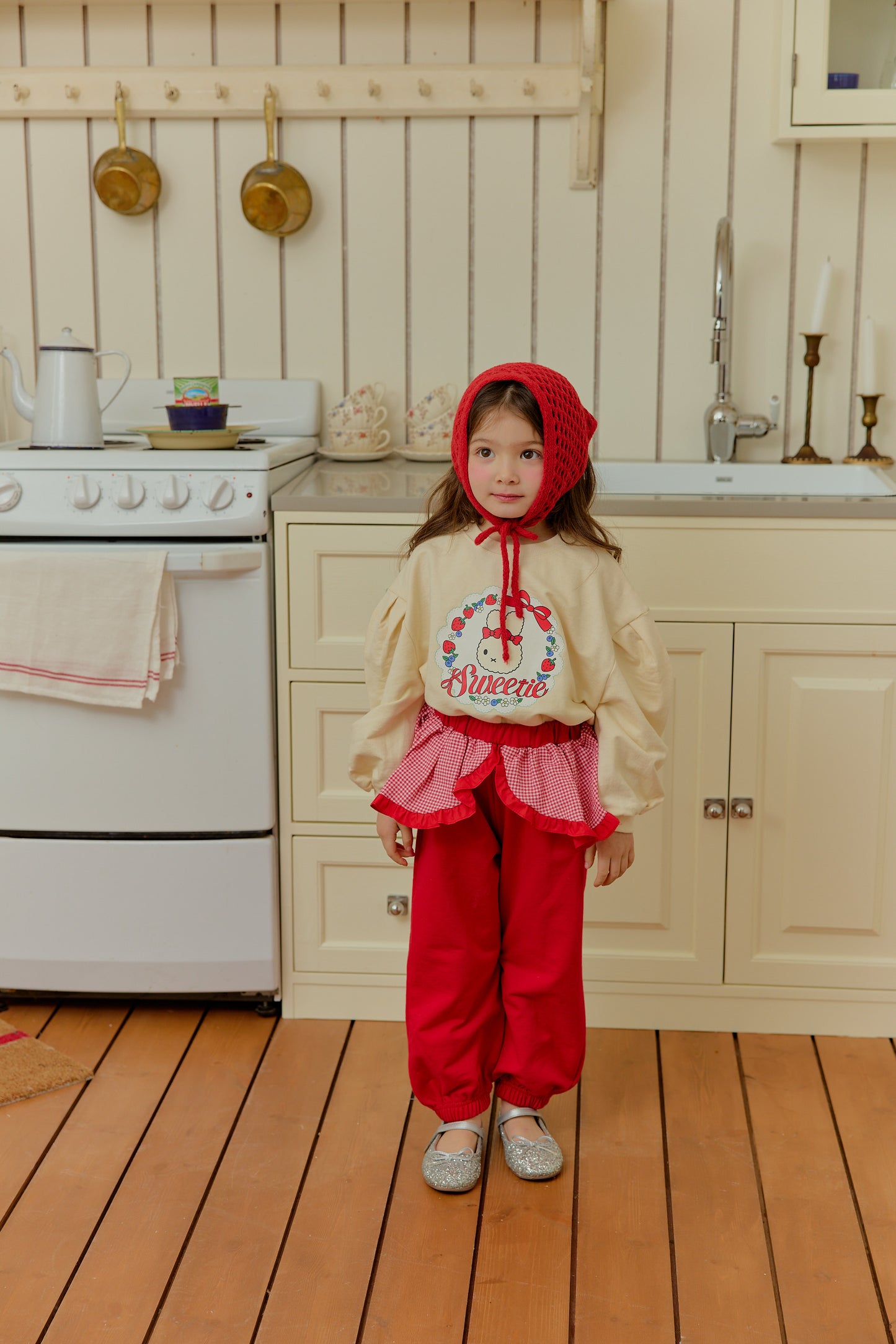 韓國童裝 26春 | SE28 格紋裙擺長褲 (90~130cm)