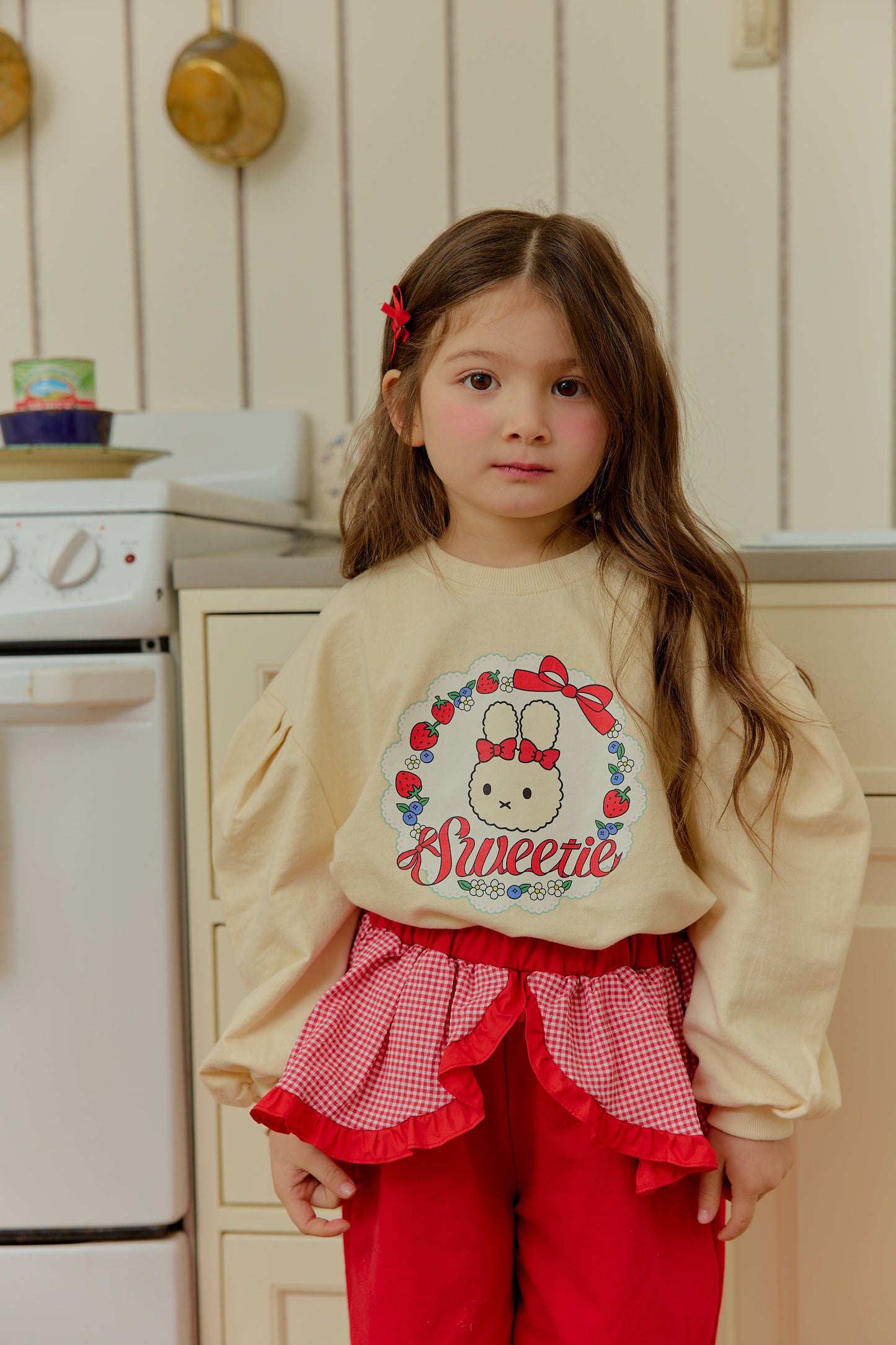 韓國童裝 26春 | SE28 格紋裙擺長褲 (90~130cm)