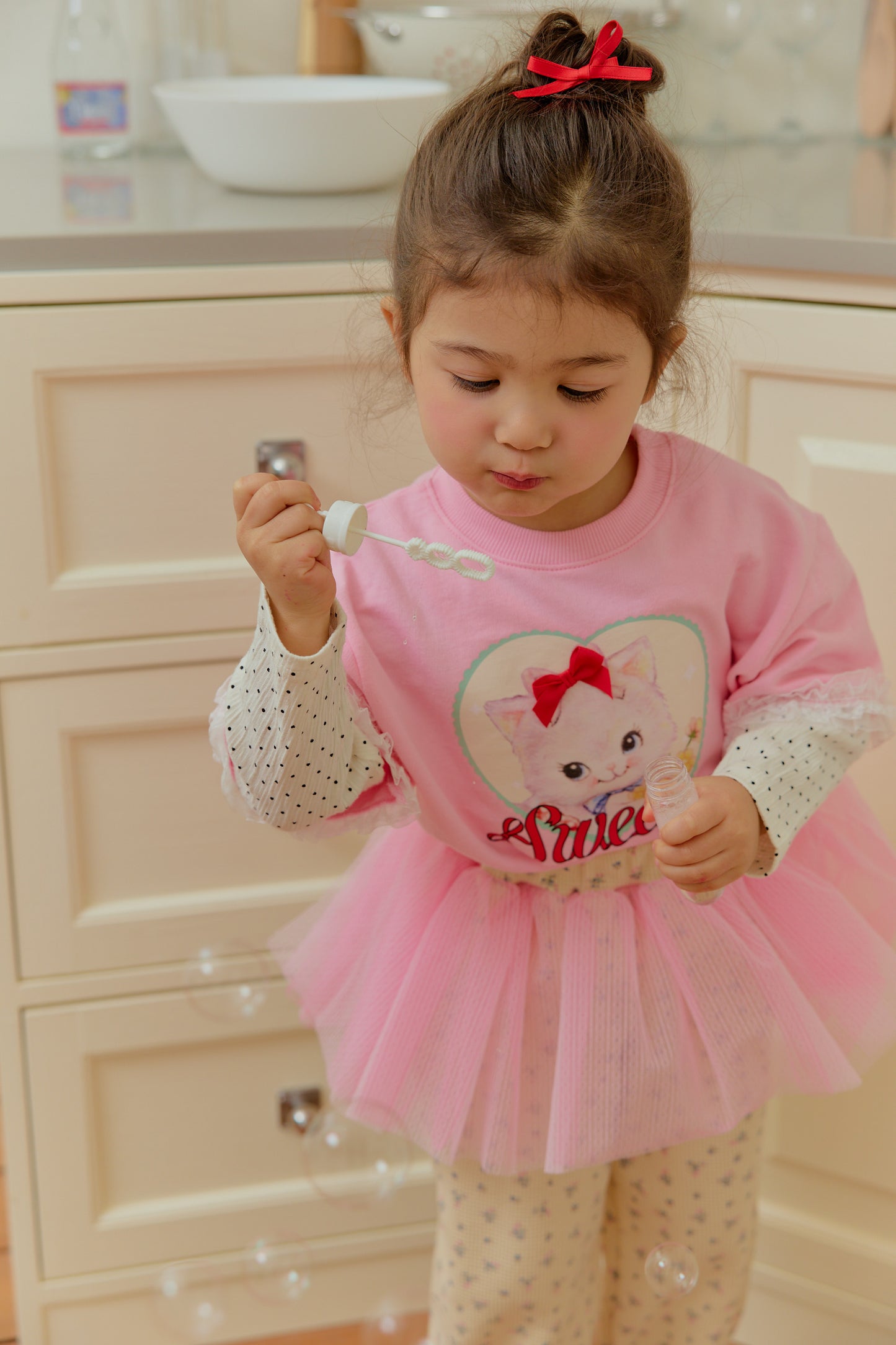 韓國童裝 26春 | SE26 Lace裙擺長褲 (90~130cm)