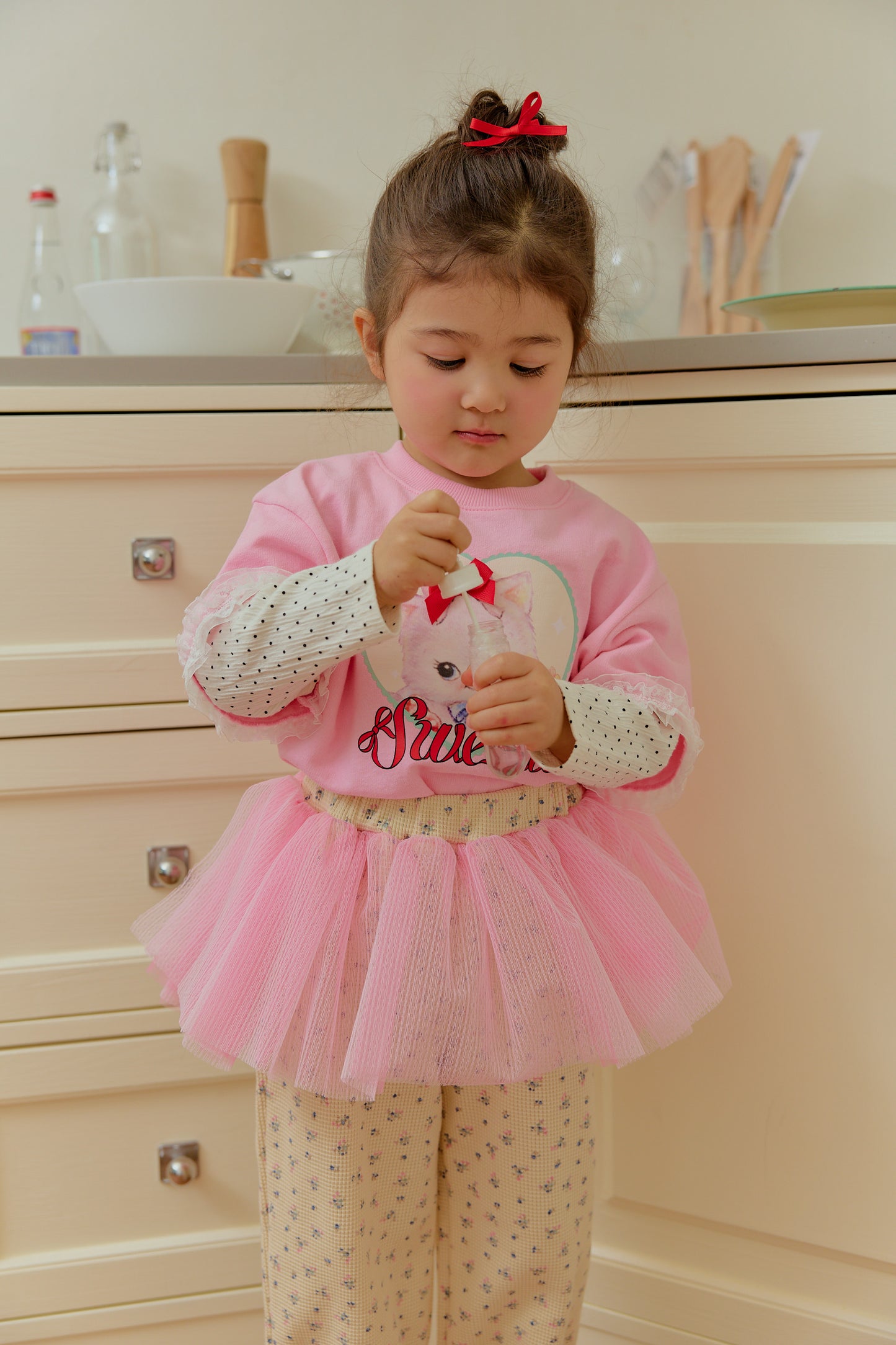 韓國童裝 26春 | SE26 Lace裙擺長褲 (90~130cm)