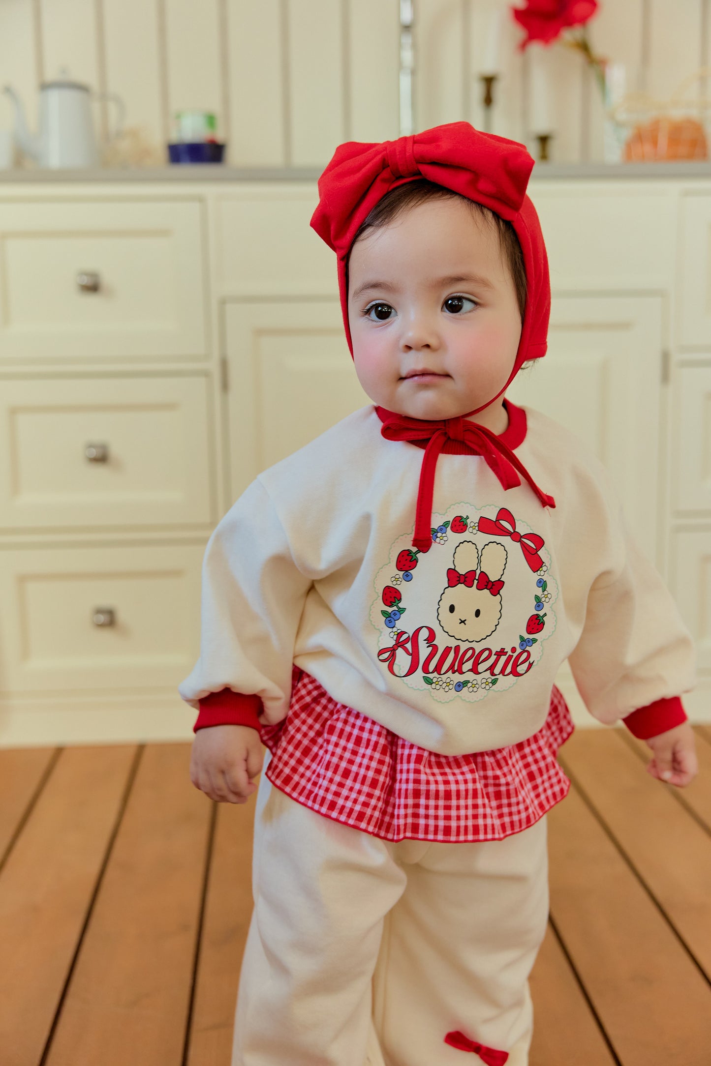 韓國童裝 26春 | SE06 格紋荷葉邊套裝 (70~100cm)