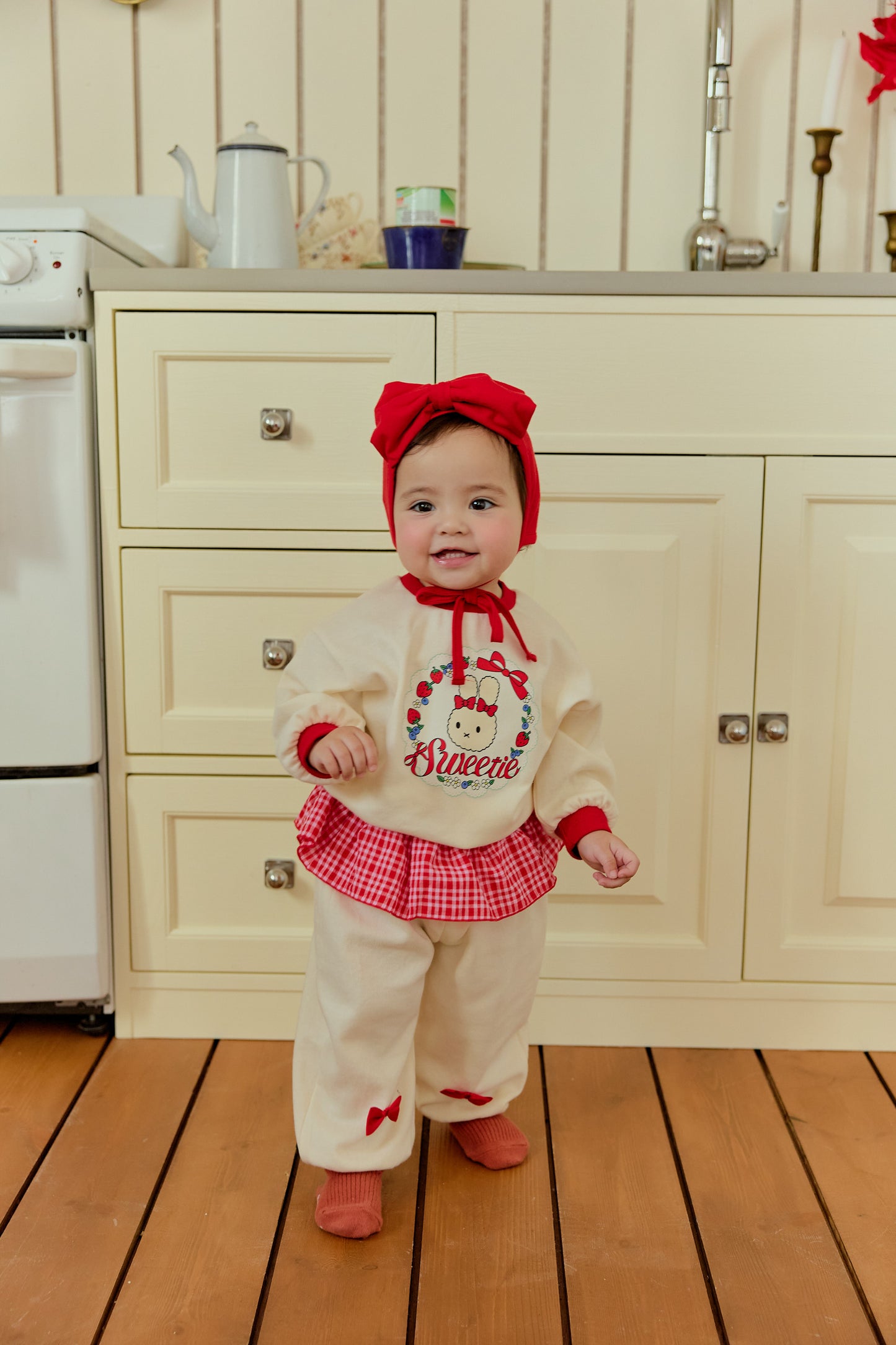 韓國童裝 26春 | SE06 格紋荷葉邊套裝 (70~100cm)