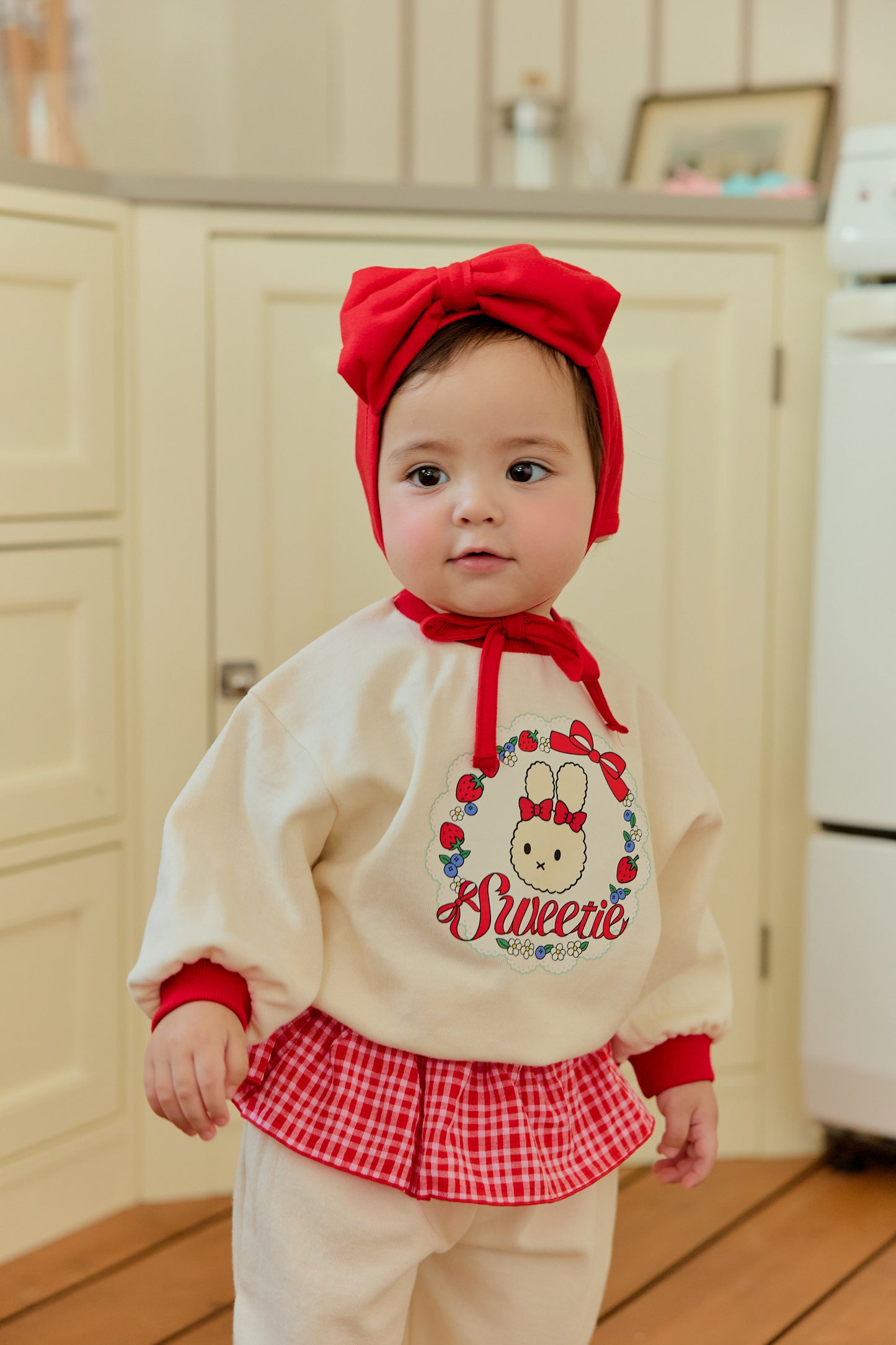 韓國童裝 26春 | SE06 格紋荷葉邊套裝 (70~100cm)