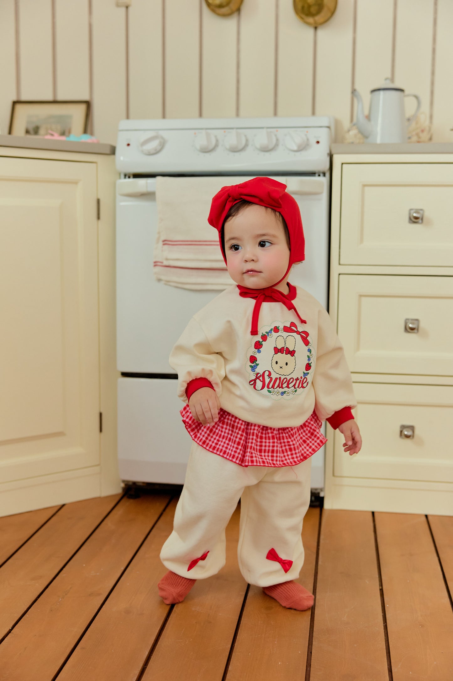 韓國童裝 26春 | SE06 格紋荷葉邊套裝 (70~100cm)