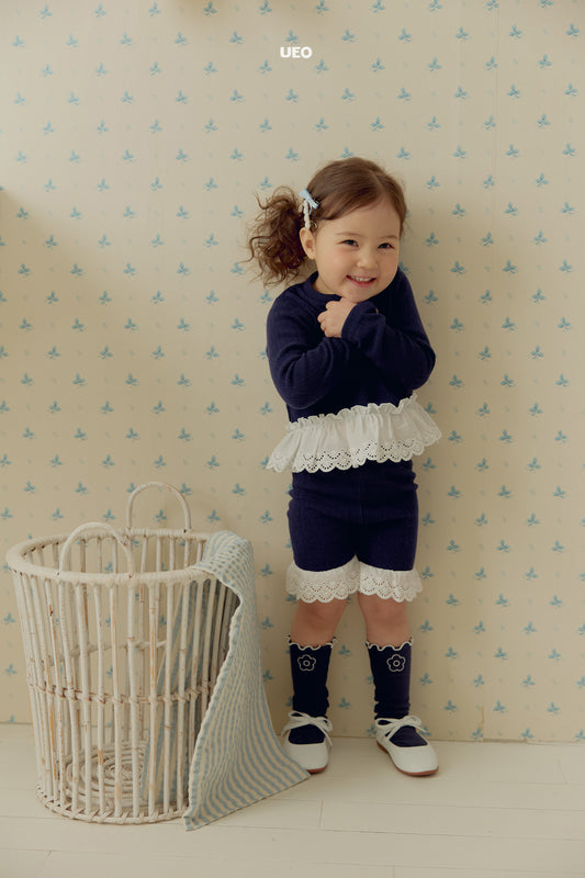 韓國童裝 26春 |  UE13 Joy Lace Frill T-Shirt (90-125cm)