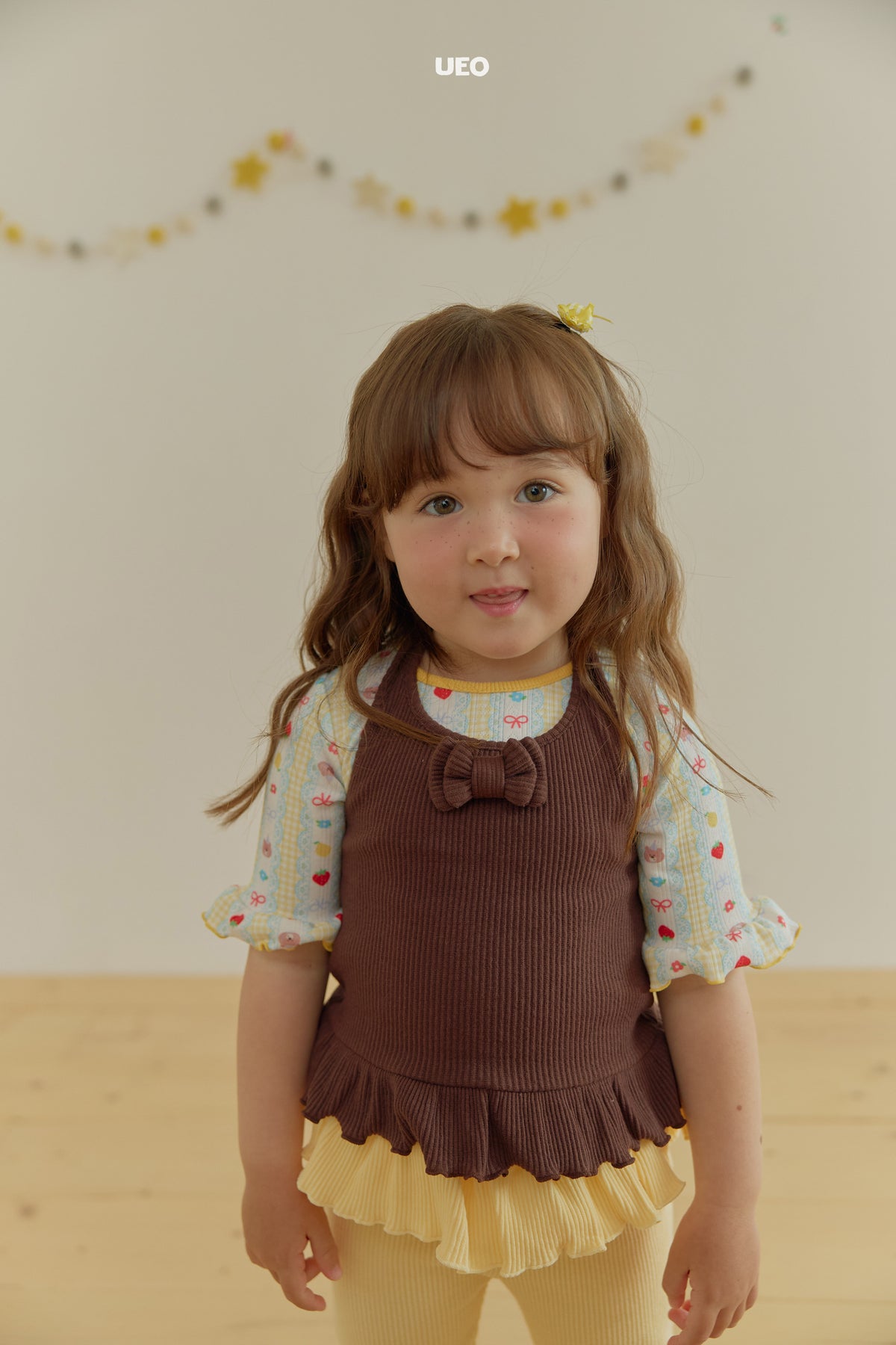 韓國童裝 26秋| UE35 Ribbon Frill Halter Neck Tee 上衣 (90-130)