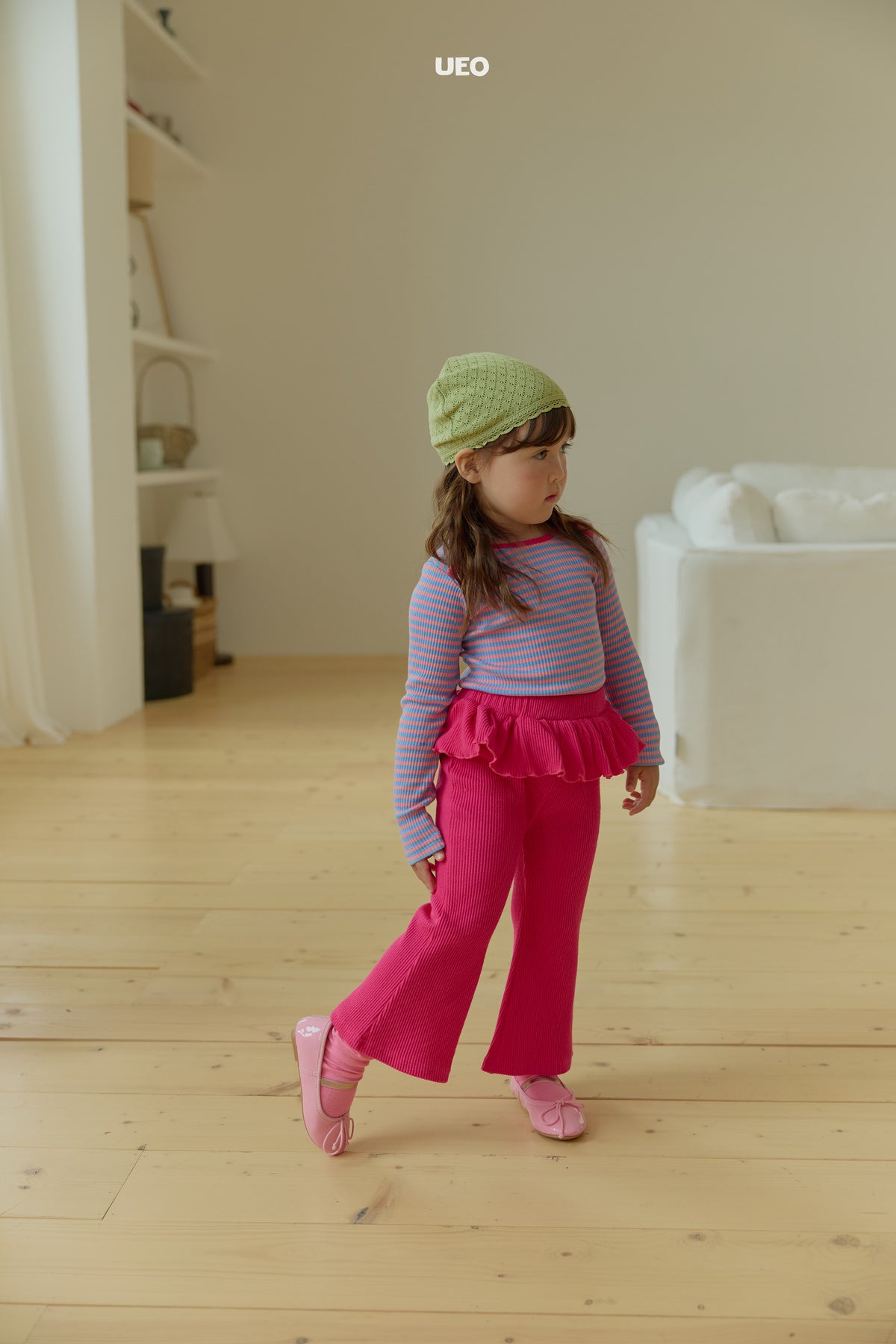 韓國童裝 26秋| UE16 Sweety Frill Bootcut Pants 長褲 (90-130)