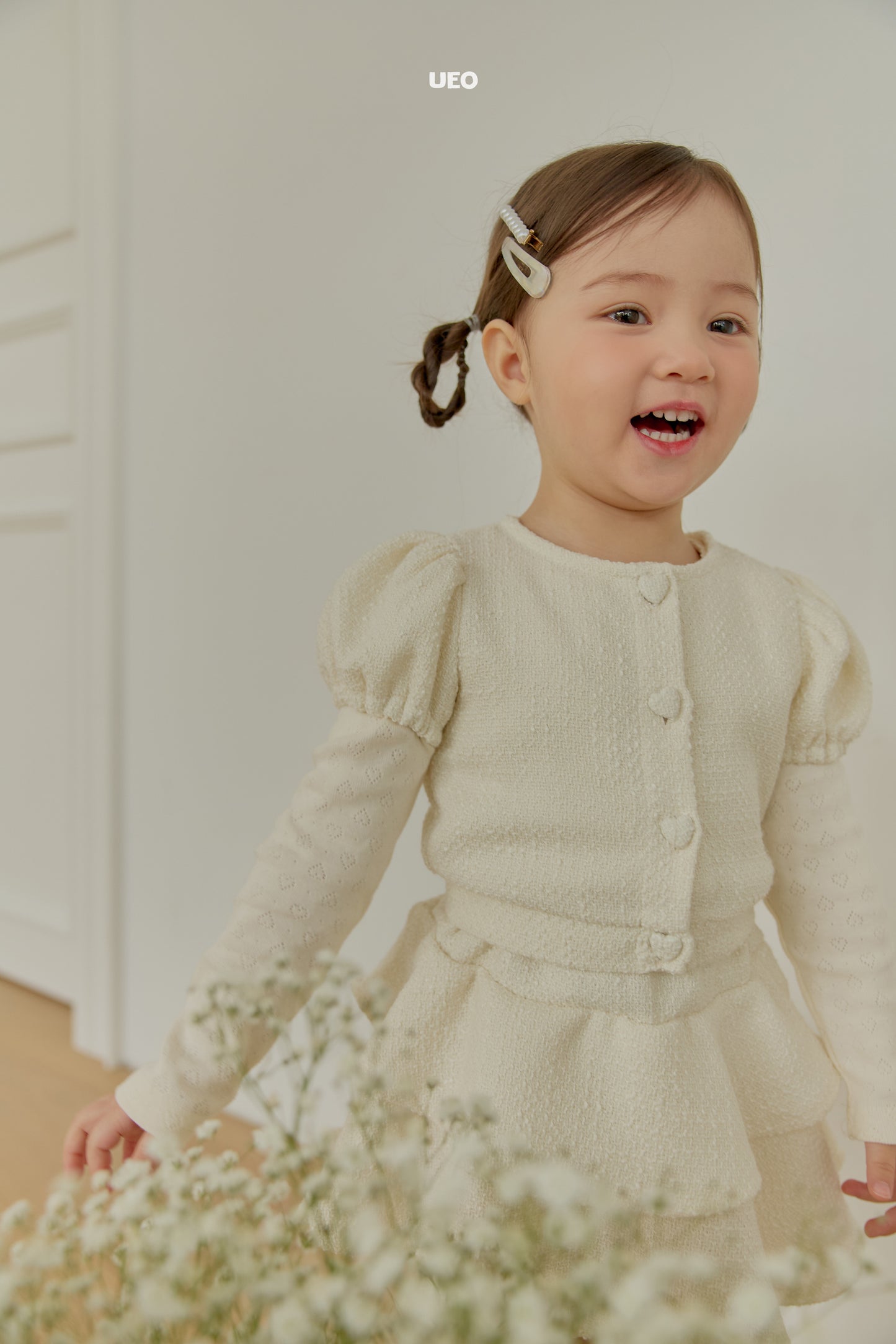 韓國童裝 26春 |  UE07 Cotton Candy Heart Cardigan (90-125cm)