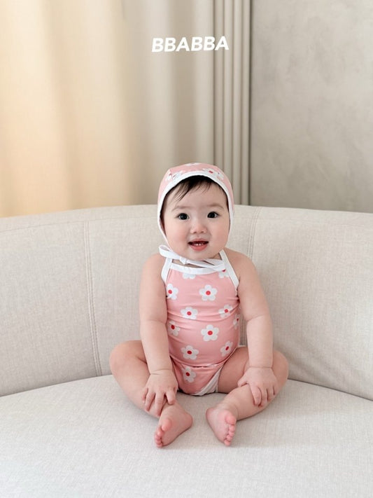 韓國童裝 Swimwear🩱🛟  bbabba Swimsuit and Bonnet Set