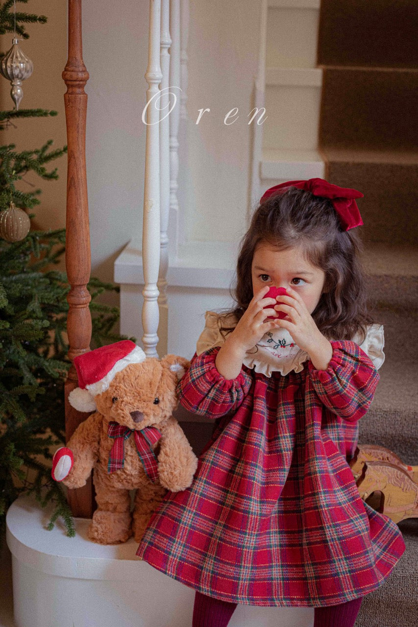 韓國童裝 25秋冬 | OR25505 聖誕款 Eve Check Kids OPS