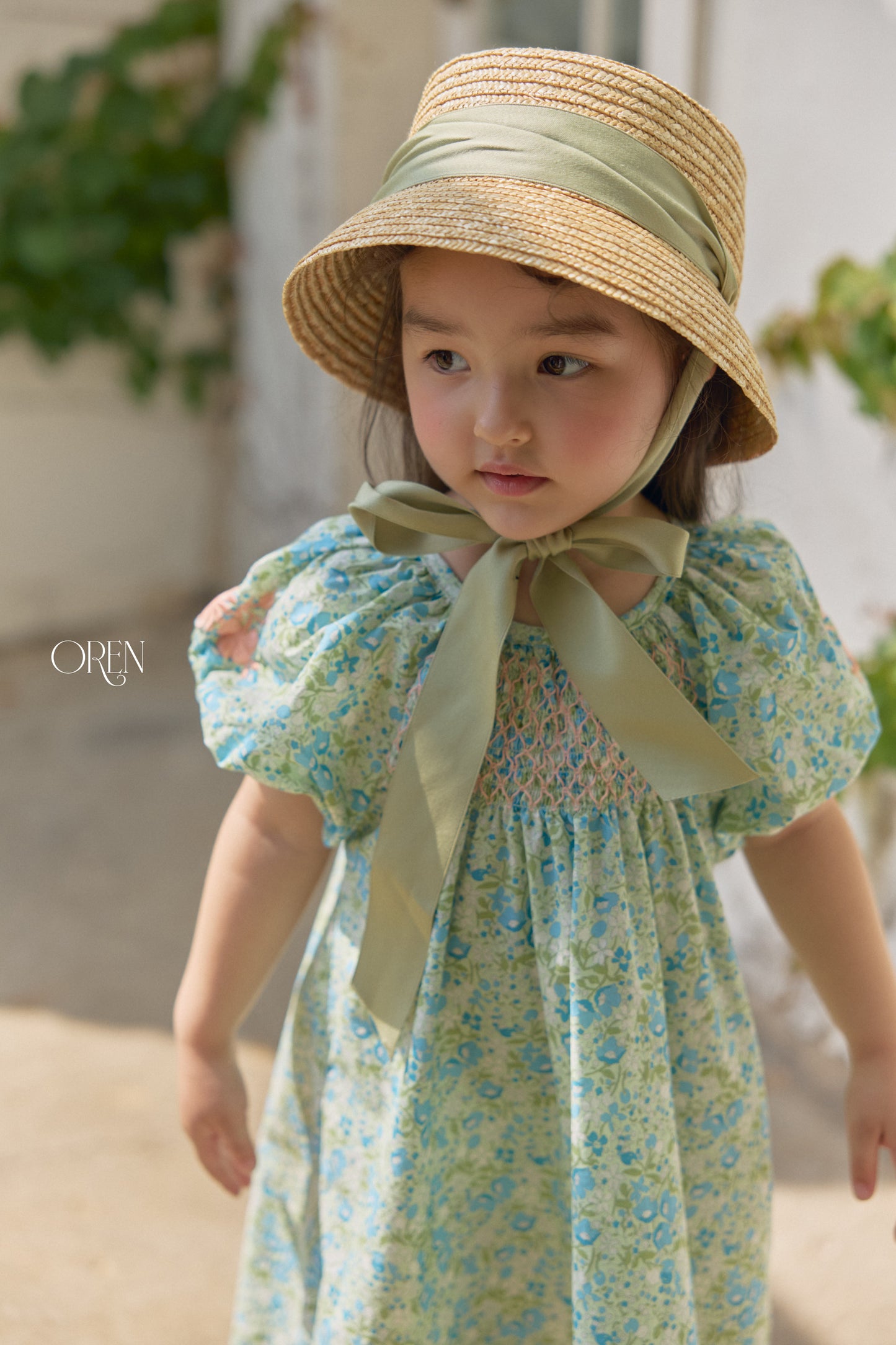 韓國童裝 26夏| OR90 Chouette Ribbon Straw Hat 舒埃特緞帶草帽 (One Size)
