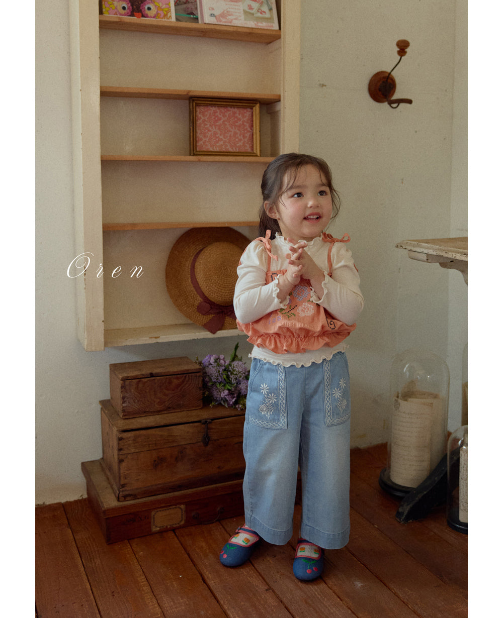 韓國童裝 26春 |  OR44 Amelie Floral Jeans (85~120cm)