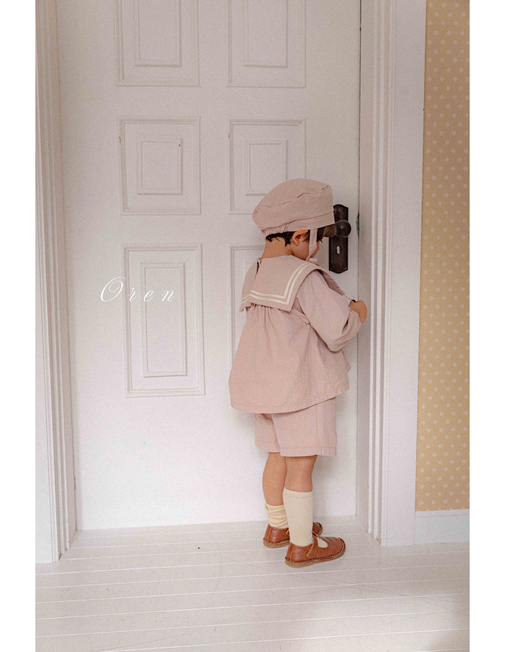 韓國童裝 26春 |  OR61 Milk Sailor Top abd Bottom Set (85~120cm)