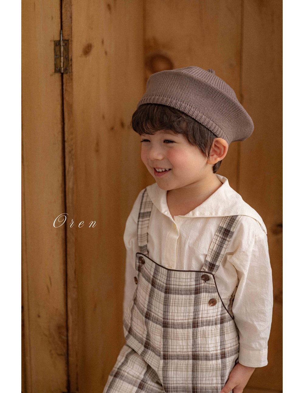 韓國童裝 26春 |  OR77 Check Overall (85~120cm)