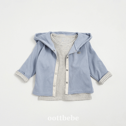 韓國童裝 | OT25321 Tee and Cardigan 2 set