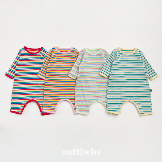 韓國童裝 | OT25334 OT Stripe Baby Suit