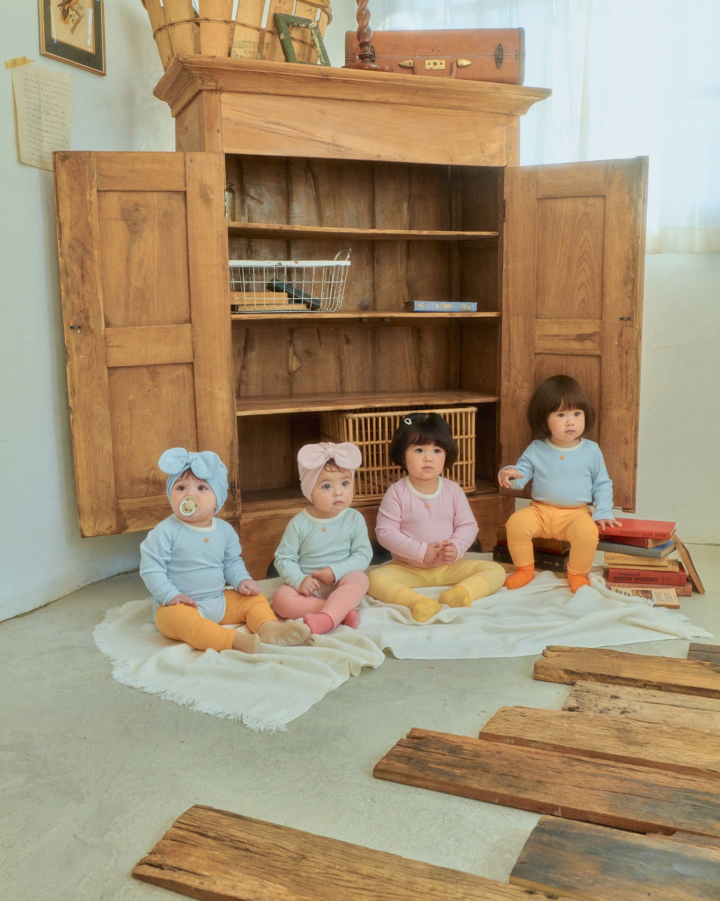 韓國童裝 26SS | OT07 Picnic Modal Ribbed Baby Suit & Leggings Set (55-75cm)