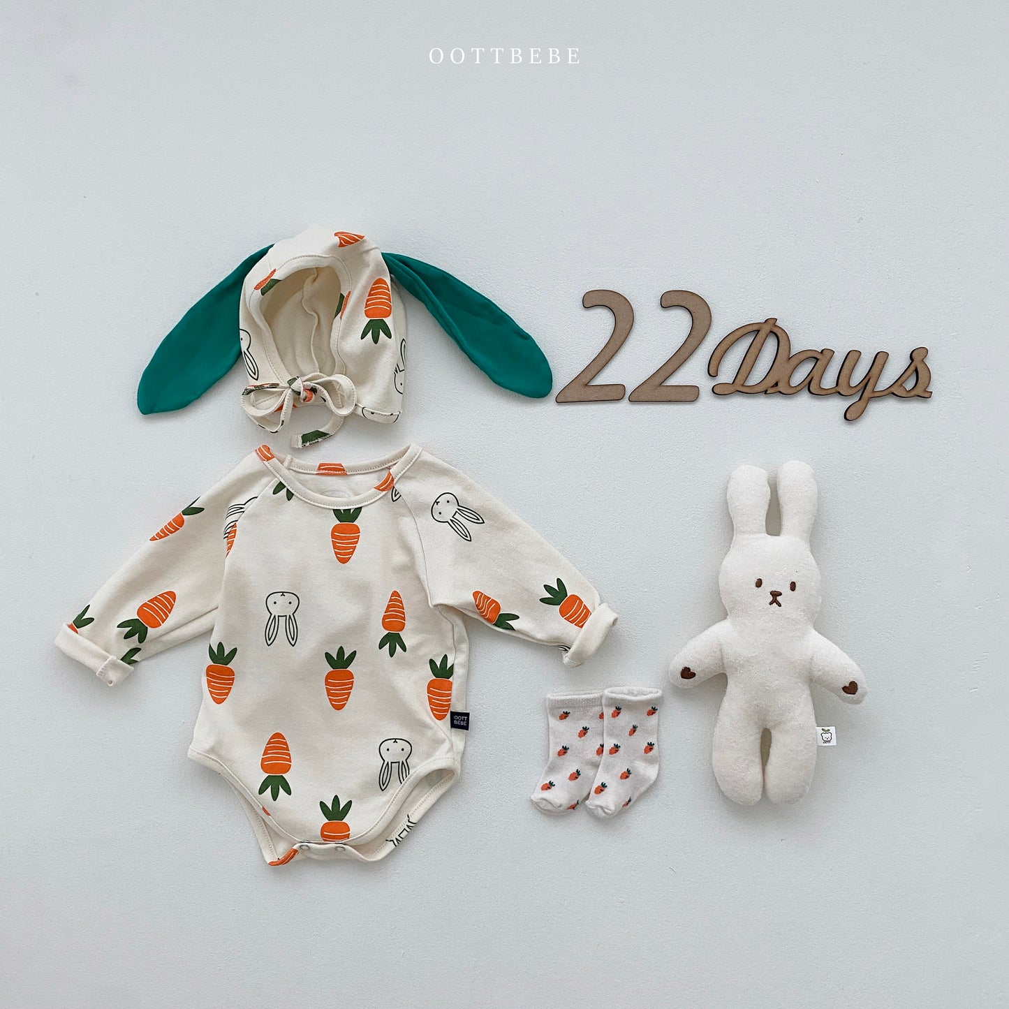 韓國童裝 | OT25111 Carrot Buuny Set (with Bonnet)