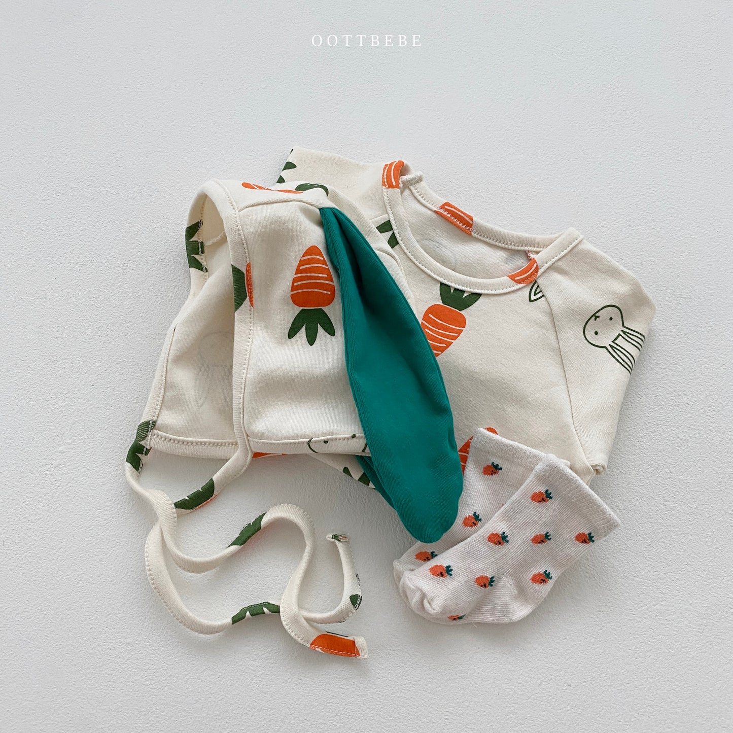 韓國童裝 | OT25111 Carrot Buuny Set (with Bonnet)