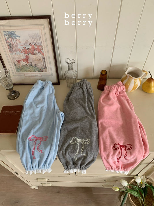 韓國童裝 26春 | BB26108 Berry Cozy Ribbon Pants 蝴蝶結長褲