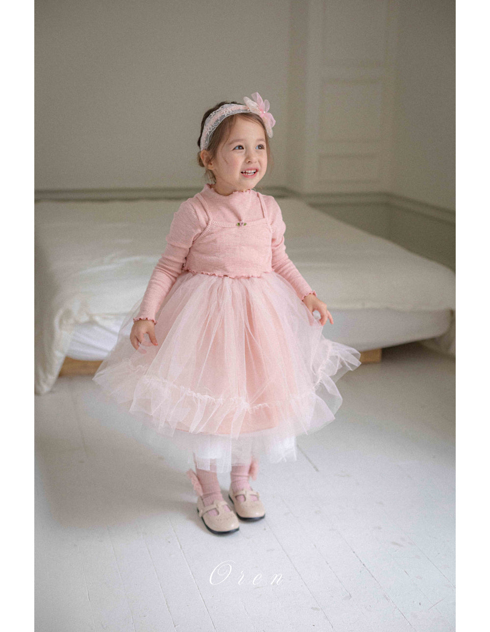 韓國童裝 26春 | OR26 Seriel Ribbed Tutu Dress