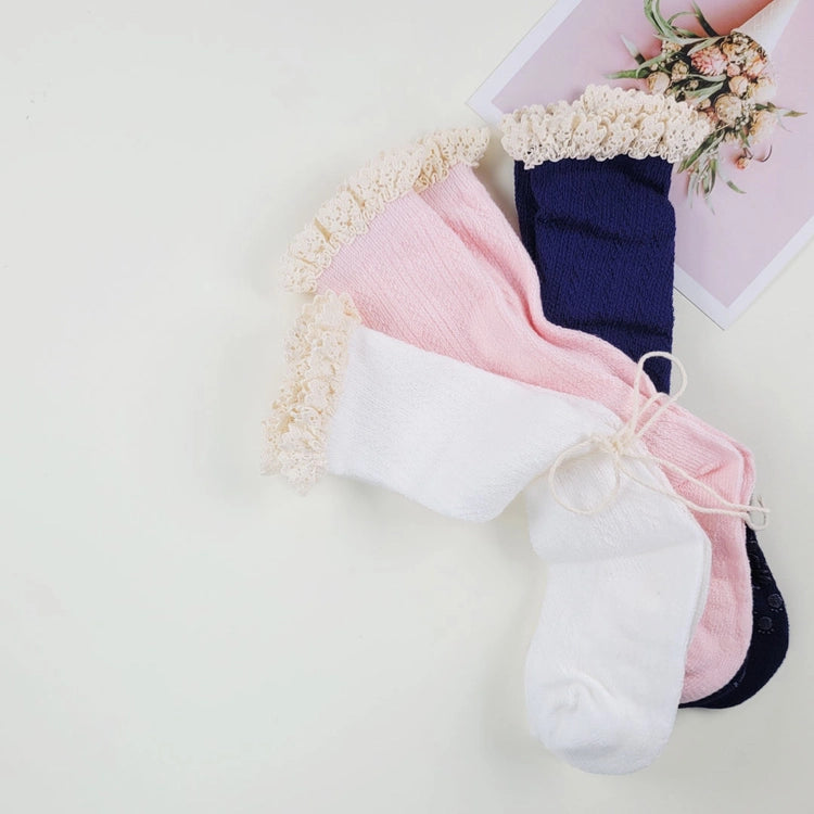 【現貨】韓國童裝 童襪 LACE PUNCHING KNEE SOCKS