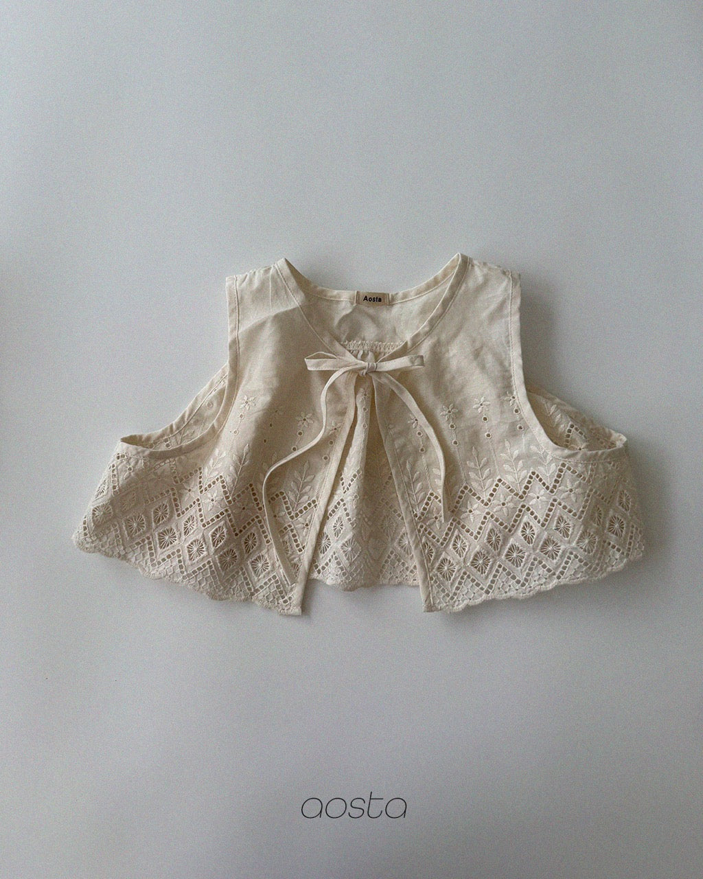韓國童裝 26秋| AO22 Lace Jenny Open Vest 背心 (FREE)