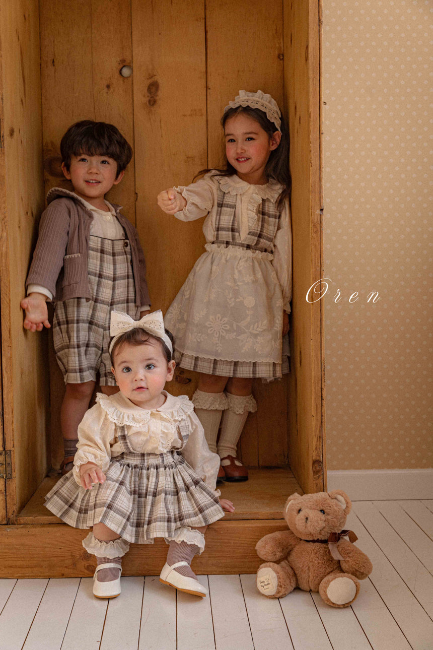 韓國童裝 26春 |  OR74 Check Bloomers Skirt (75~90cm)