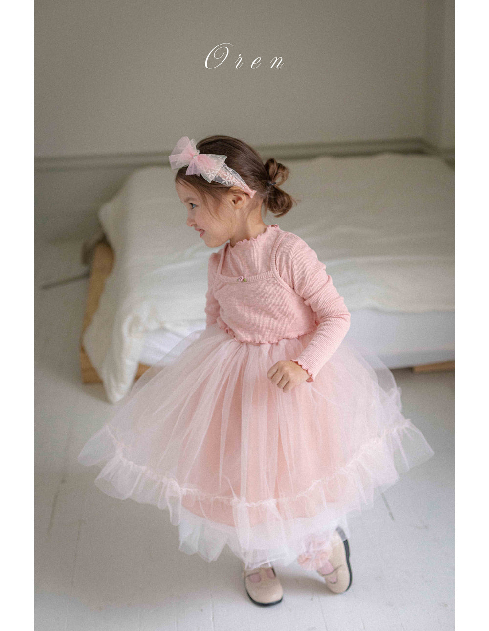 韓國童裝 26春 | OR26 Seriel Ribbed Tutu Dress